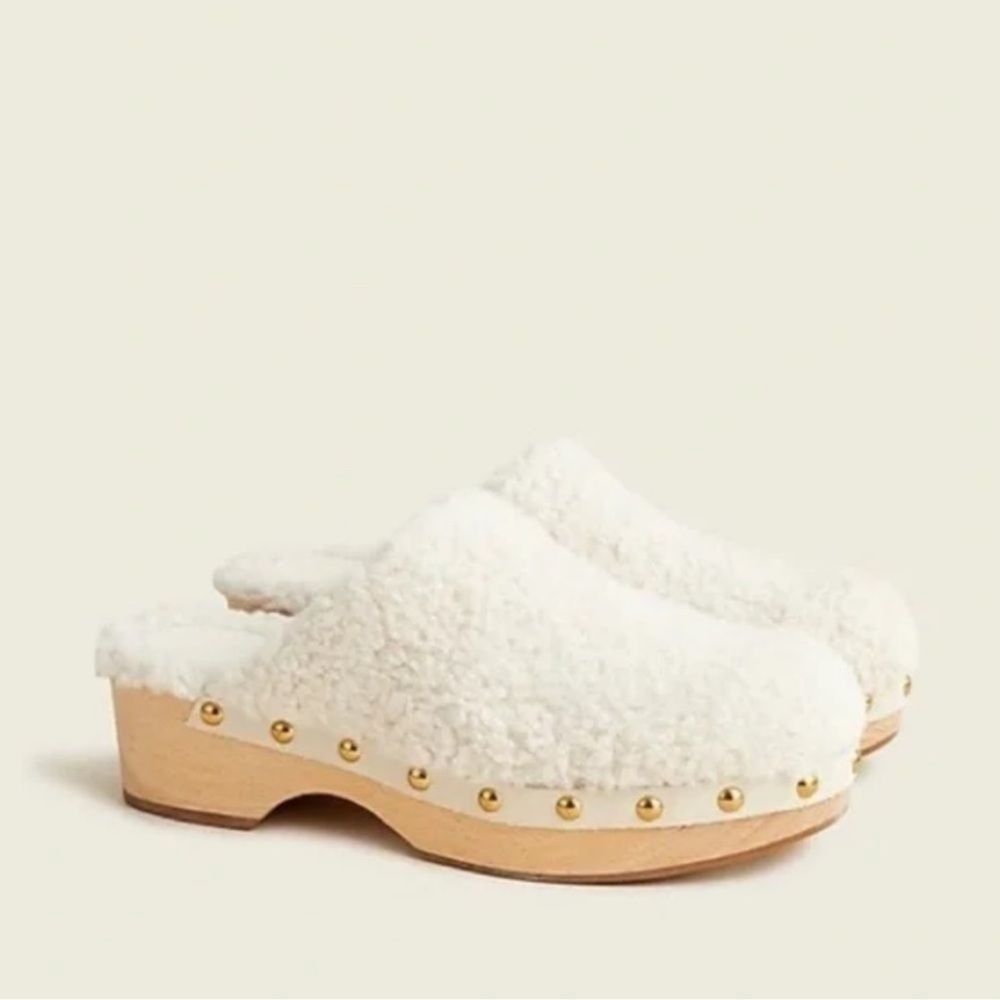 J. Crew Women’s Clogs Sherpa Wooden size 11